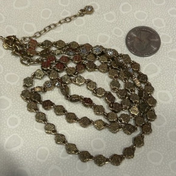 J. CREW 2-Strand Gold Rhinestone NECKLACE - Picture 10 of 10